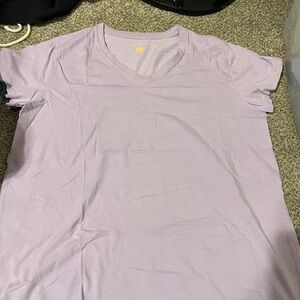 Lavender V-Neck Short Sleeve Tee